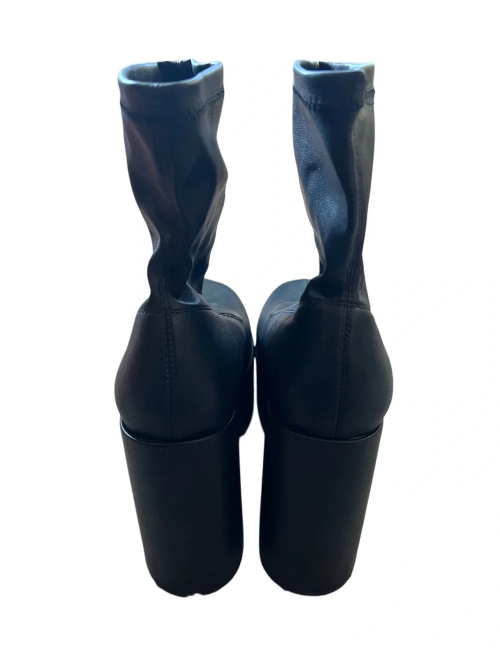 Women’s Black Elastic Chunky Platform Highheels